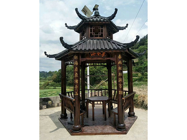 雙層六角樹(shù)脂瓦涼亭