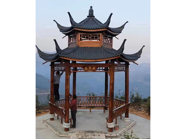 雙層樹(shù)脂瓦六角亭