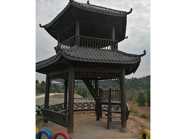 雙層六角樹(shù)脂瓦涼亭帶